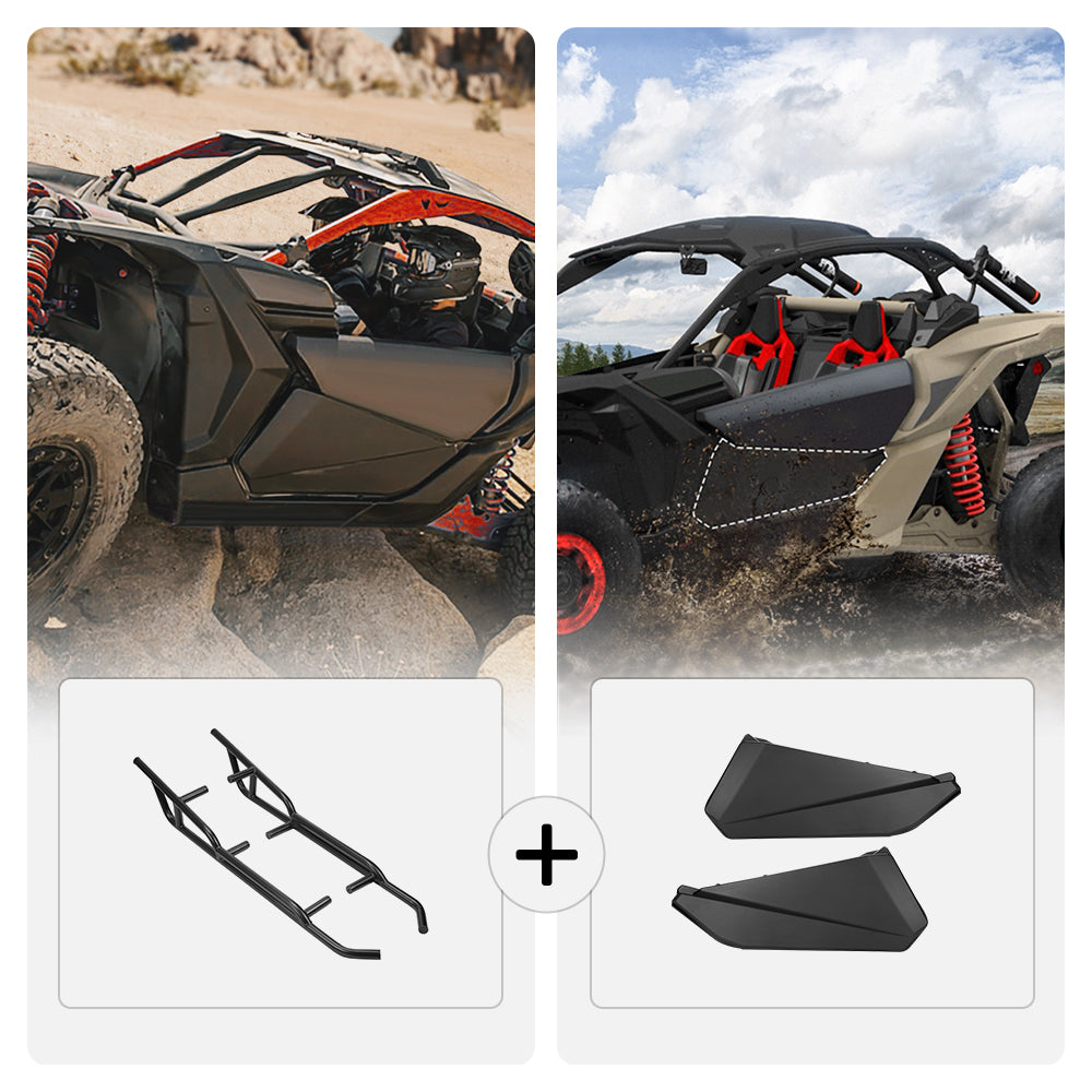 Photo of Front Lower Doors & Nerf Bars For Can-Am Maverick X3 by Kemimoto - Premium for UTVs / Side by Sides
