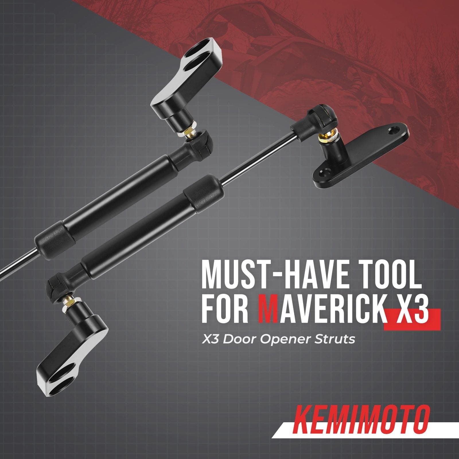 Photo of Strut Lifts Door Opener & Latch Door Handle for Can Am Maverick X3/MAX by Kemimoto - Premium for UTVs / Side by Sides