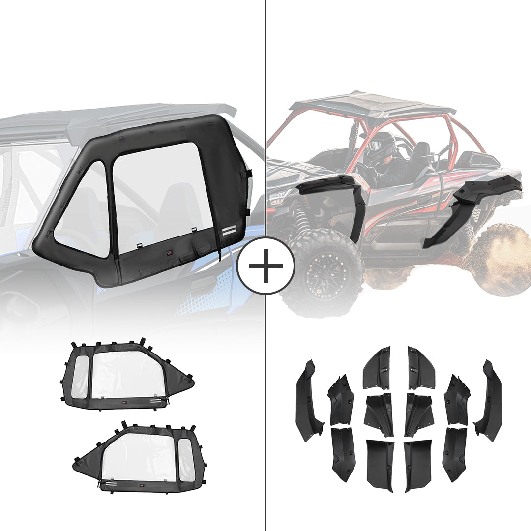 Photo of Soft Cab Enclosures & Fender Flares for Kawasaki Teryx KRX 1000 by Kemimoto - Premium for UTVs / Side by Sides