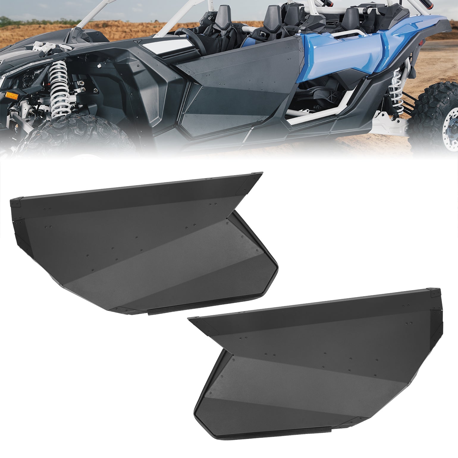 Photo of Set of Aluminum Front Full Doors for Can-Am Maverick X3 and X3 Max by Kemimoto - Premium for UTVs / Side by Sides
