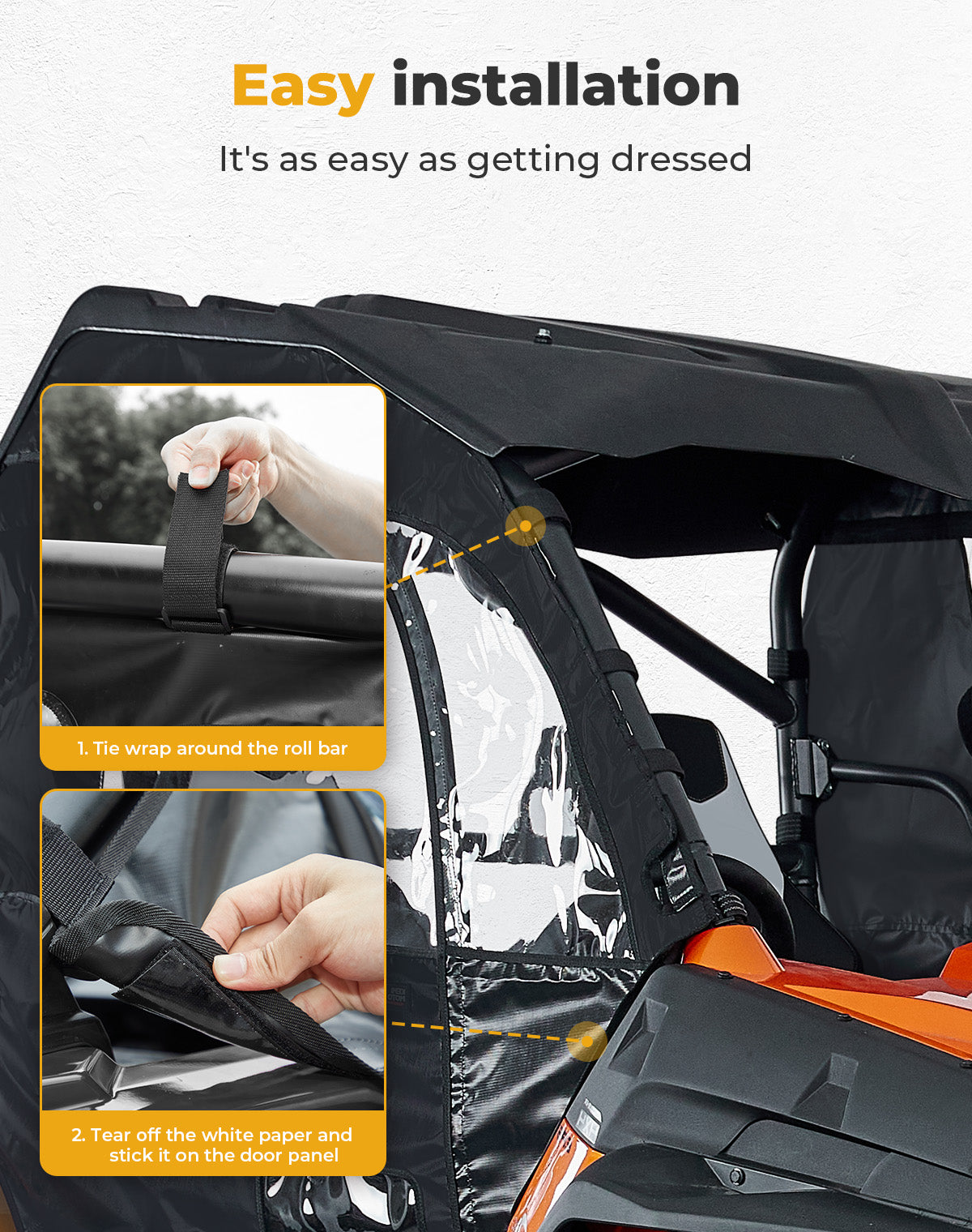 Photo of Soft Cab Enclosure Doors for CFmoto ZForce 500 | 800 | 1000 by Kemimoto - Premium for UTVs / Side by Sides