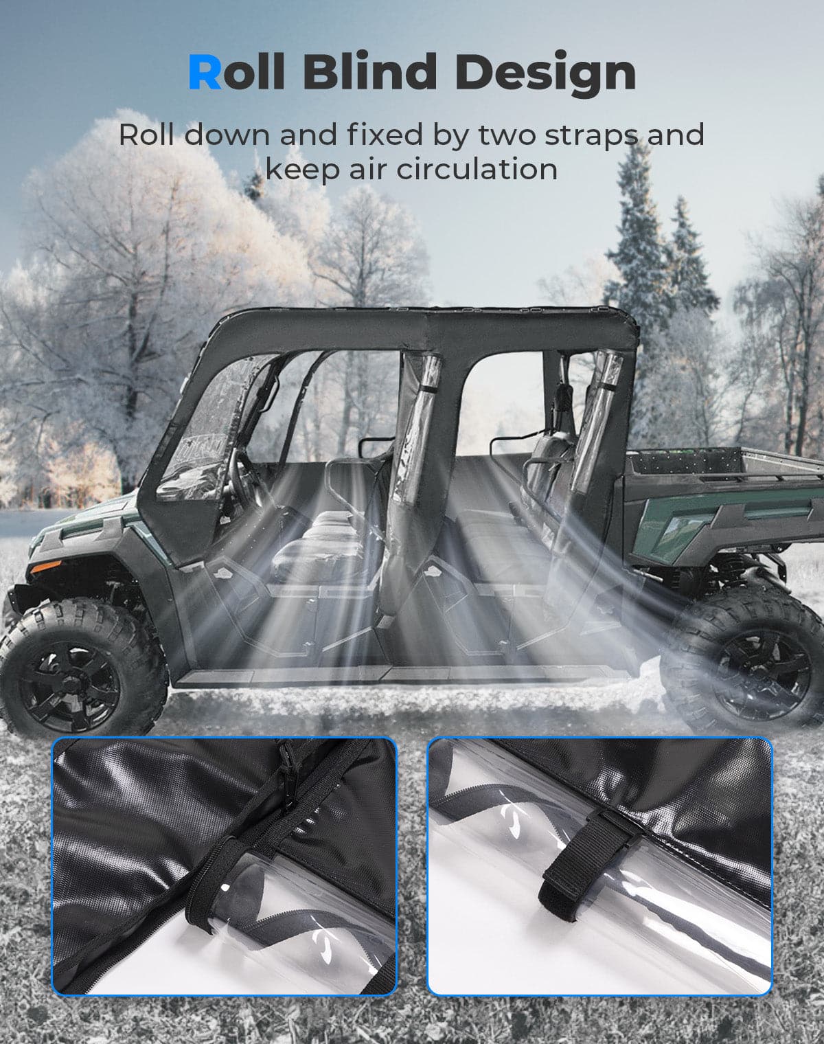 Photo of Soft Cab Enclosure Doors for Tracker 800SX Crew 2020+ by Kemimoto - Premium for UTVs / Side by Sides