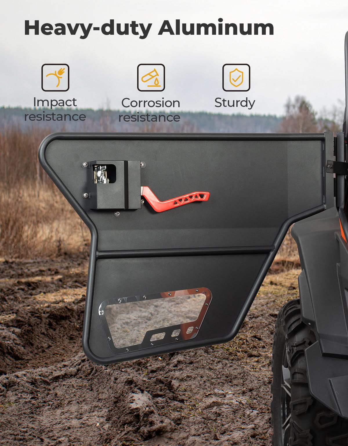 Photo of Kemimoto Heavy-duty Aluminum Doors for CFMOTO ZFORCE 500 | 800 | 1000 by Kemimoto - Premium for UTVs / Side by Sides