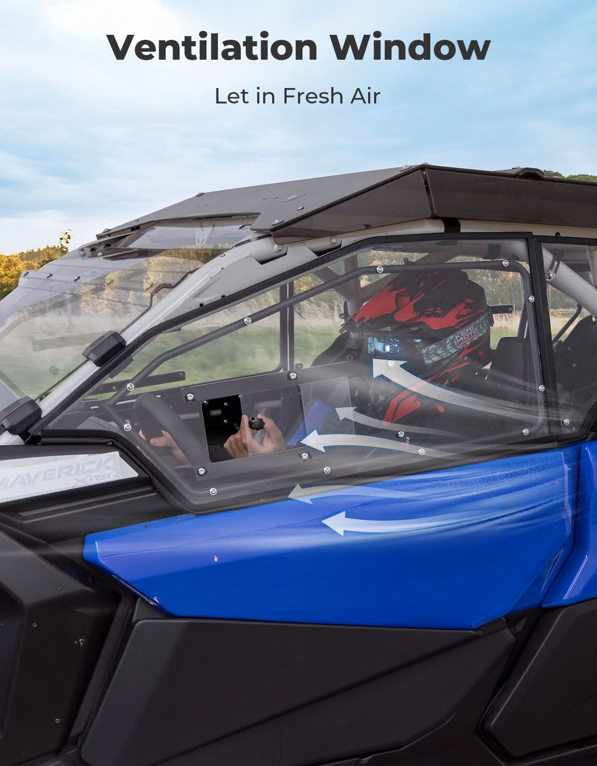 Photo of Ventilated Hard Upper Doors for Can-Am Maverick X3 MAX by Kemimoto - Premium for UTVs / Side by Sides