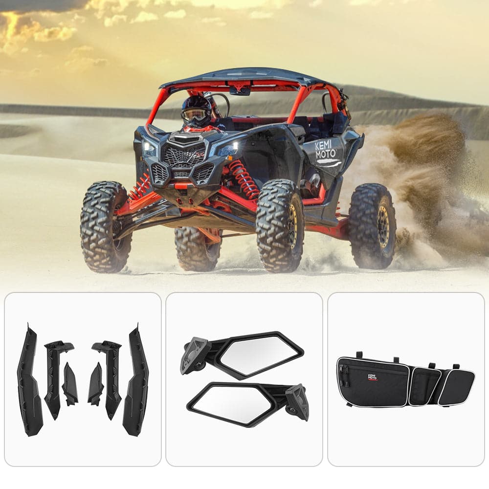 Photo of Fender flares & Side mirrors & Door bags for Can-am Maverick X3 / X3 MAX by Kemimoto - Premium for UTVs / Side by Sides