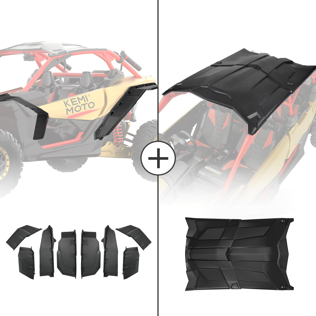 Photo of Extended Fender Flares and Hard Roof For Can-Am Maverick X3 MAX by Kemimoto - Premium for UTVs / Side by Sides