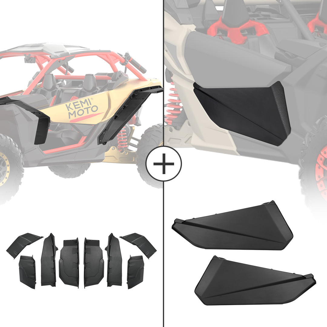 Photo of Front Lower Doors& Extended Fender Flares For Can-Am Maverick X3 by Kemimoto - Premium for UTVs / Side by Sides