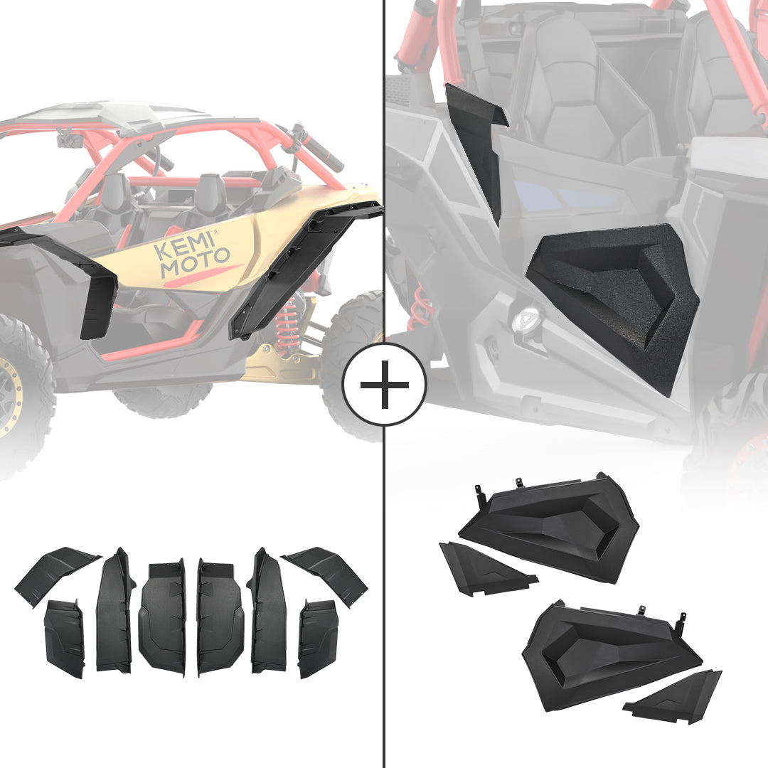 Photo of Front Lower Doors & Extended Fender Flares For Can-Am Maverick X3 MAX by Kemimoto - Premium for UTVs / Side by Sides