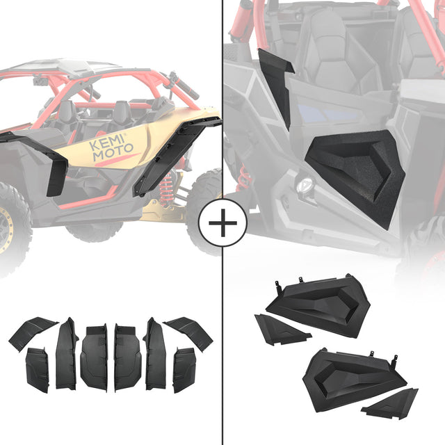 Photo of Front Lower Doors & Extended Fender Flares For Can-Am Maverick X3 MAX by Kemimoto - Premium for UTVs / Side by Sides