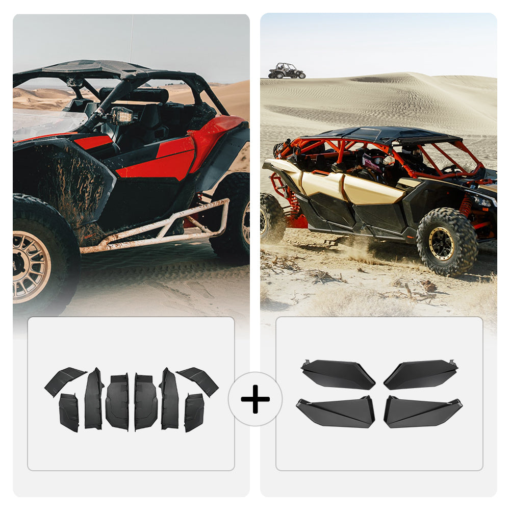 Photo of Front Lower Doors & Extended Fender Flares For Can-Am Maverick X3 MAX by Kemimoto - Premium for UTVs / Side by Sides