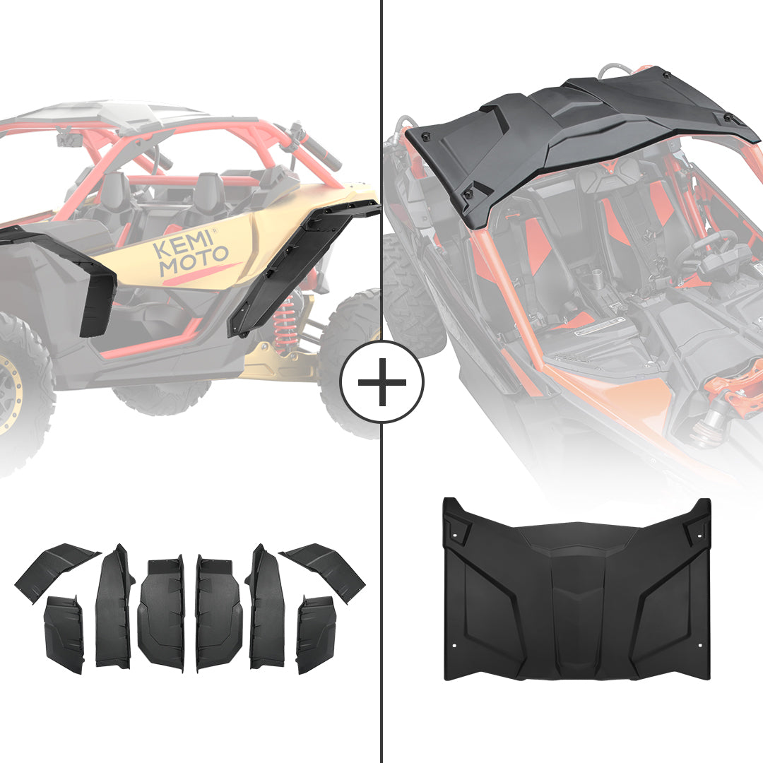 Photo of Extended Fender Flares & Hard Roof For Can-Am Maverick X3 by Kemimoto - Premium for UTVs / Side by Sides
