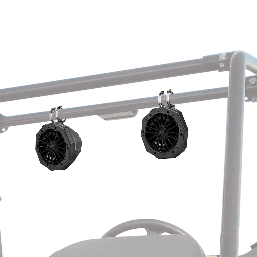 Photo of Universal 6.5" Speaker Cage Swivel Pods with 1.75 to 2" Mounting Clamps by Kemimoto - Premium for UTVs / Side by Sides