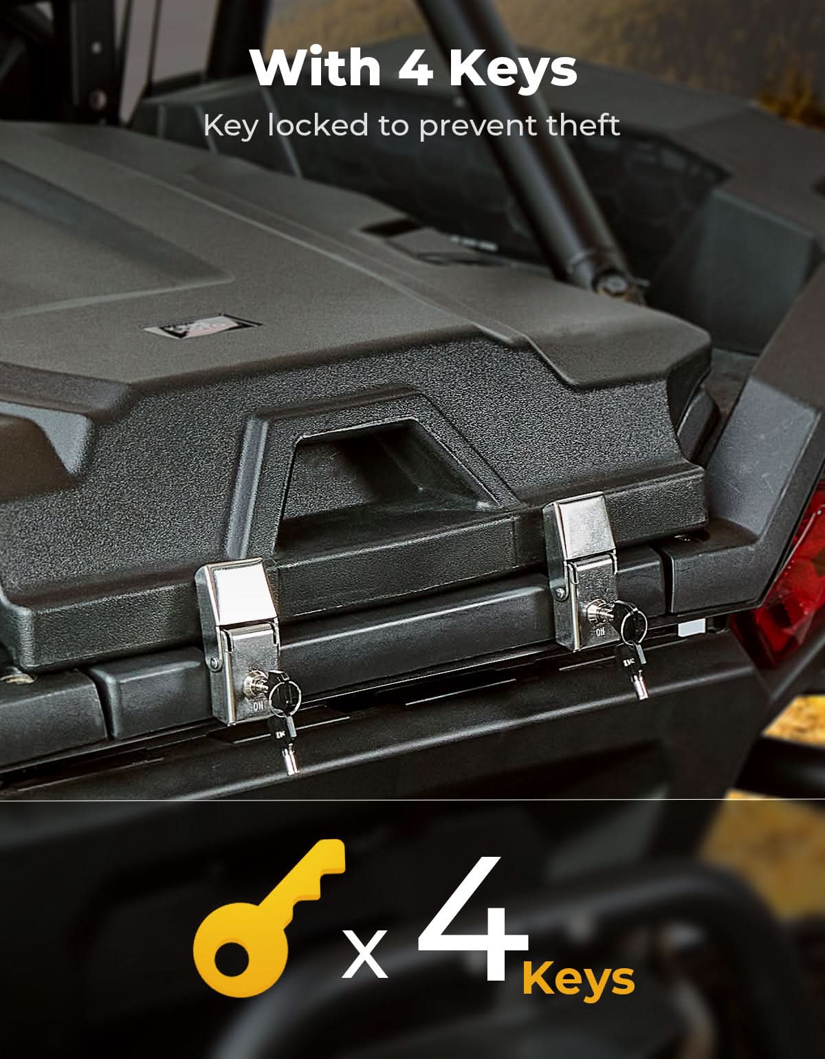 Photo of Trunk Bed Enclosure for Polaris RZR XP 1000/4 2024-2025 by Kemimoto - Premium for UTVs / Side by Sides