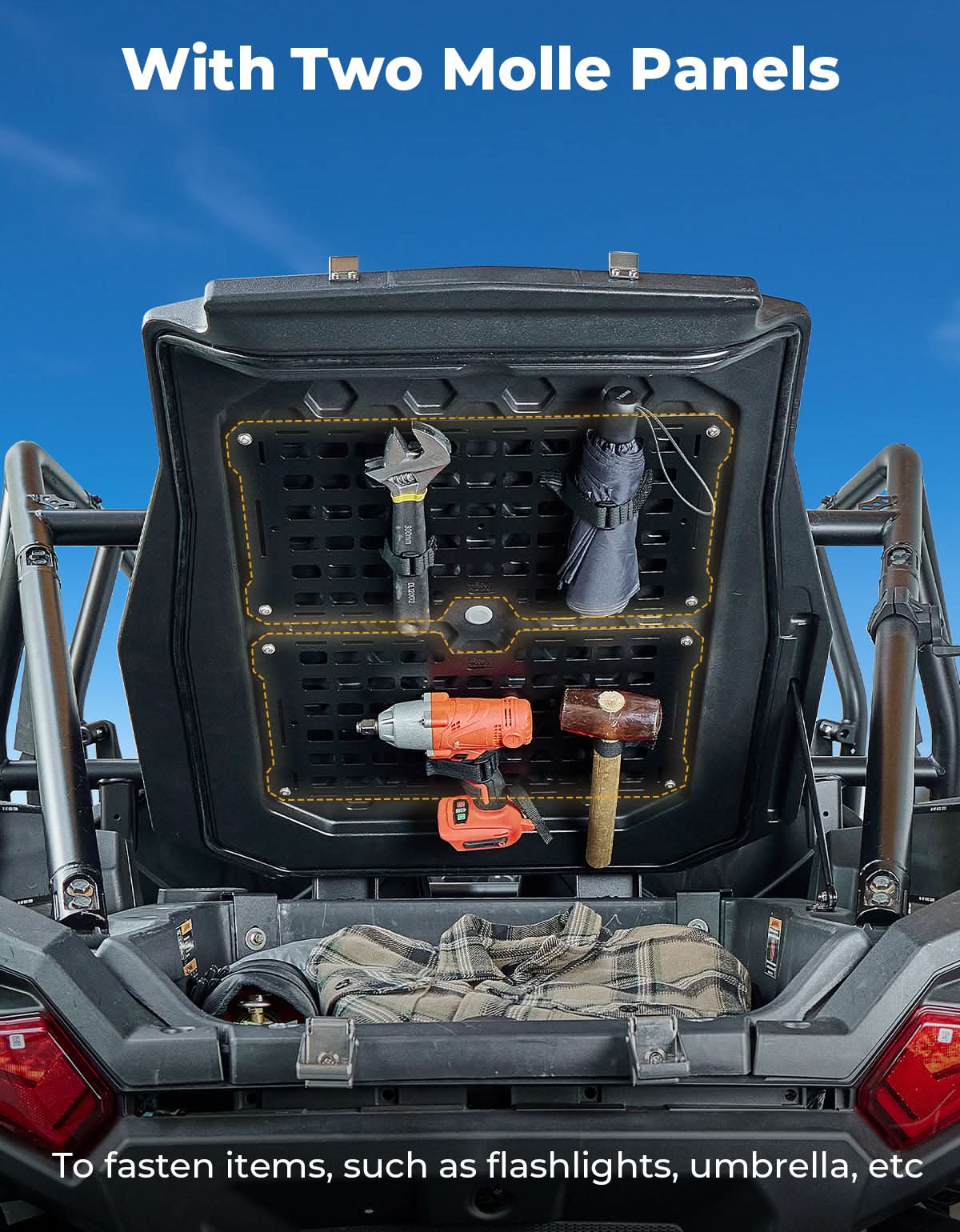 Photo of Trunk Bed Enclosure for Polaris RZR XP 1000/4 2024-2025 by Kemimoto - Premium for UTVs / Side by Sides