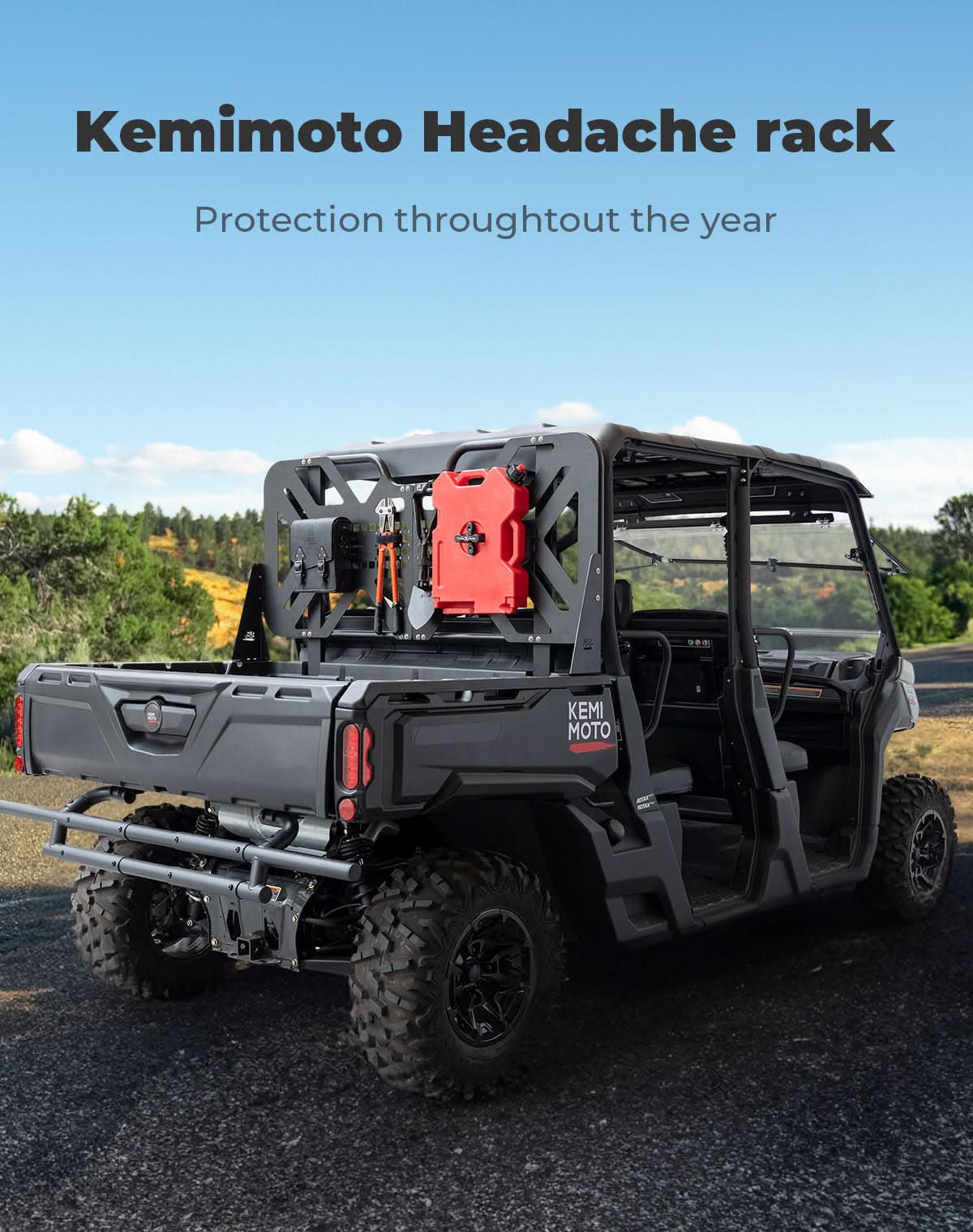 Photo of Headache Rack Assembly for Can-Am Defender HD5|7|8|9|10 by Kemimoto - Premium for UTVs / Side by Sides