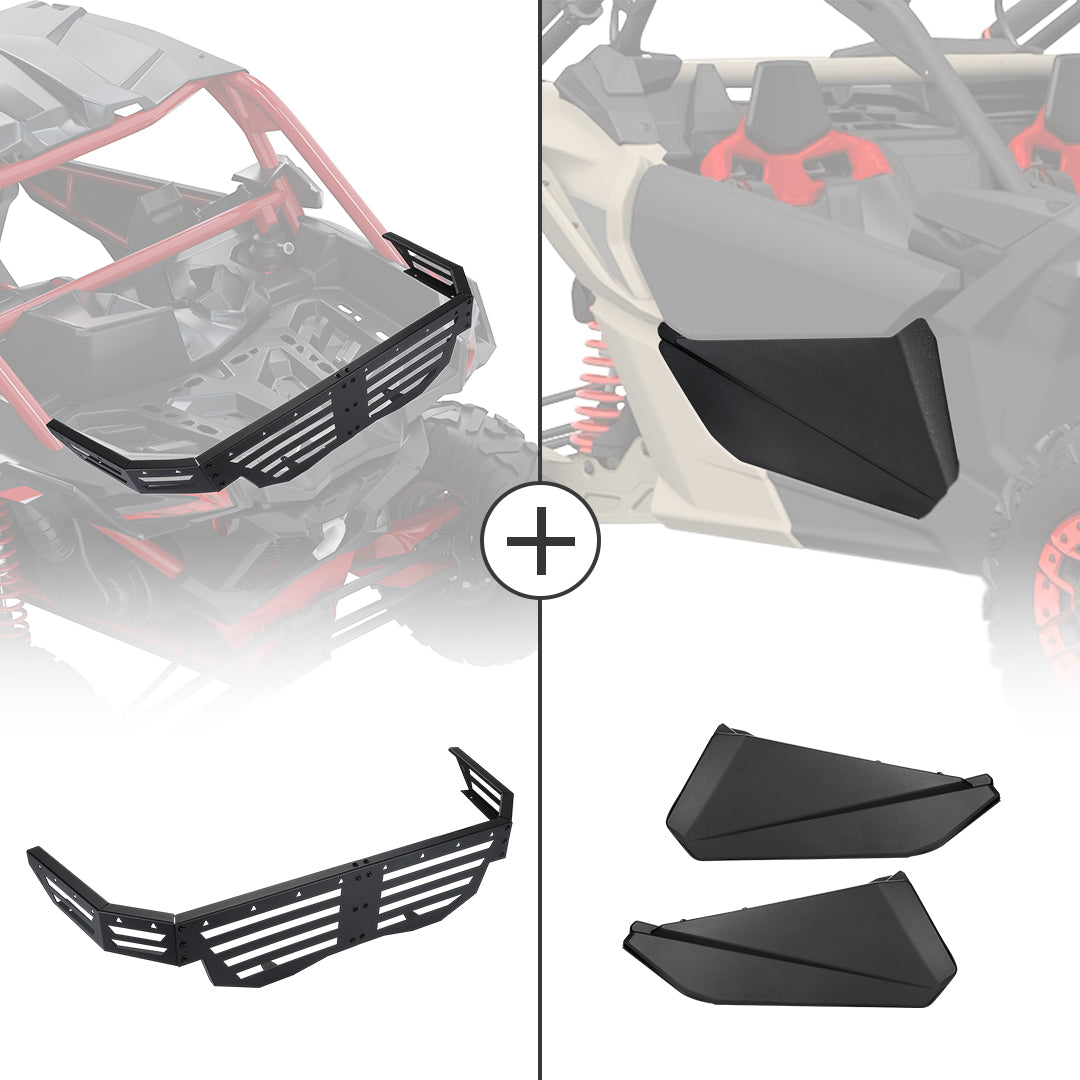 Photo of Rear Cargo Tailgate and Bags for Can-Am Maverick X3 by Kemimoto - Premium for UTVs / Side by Sides