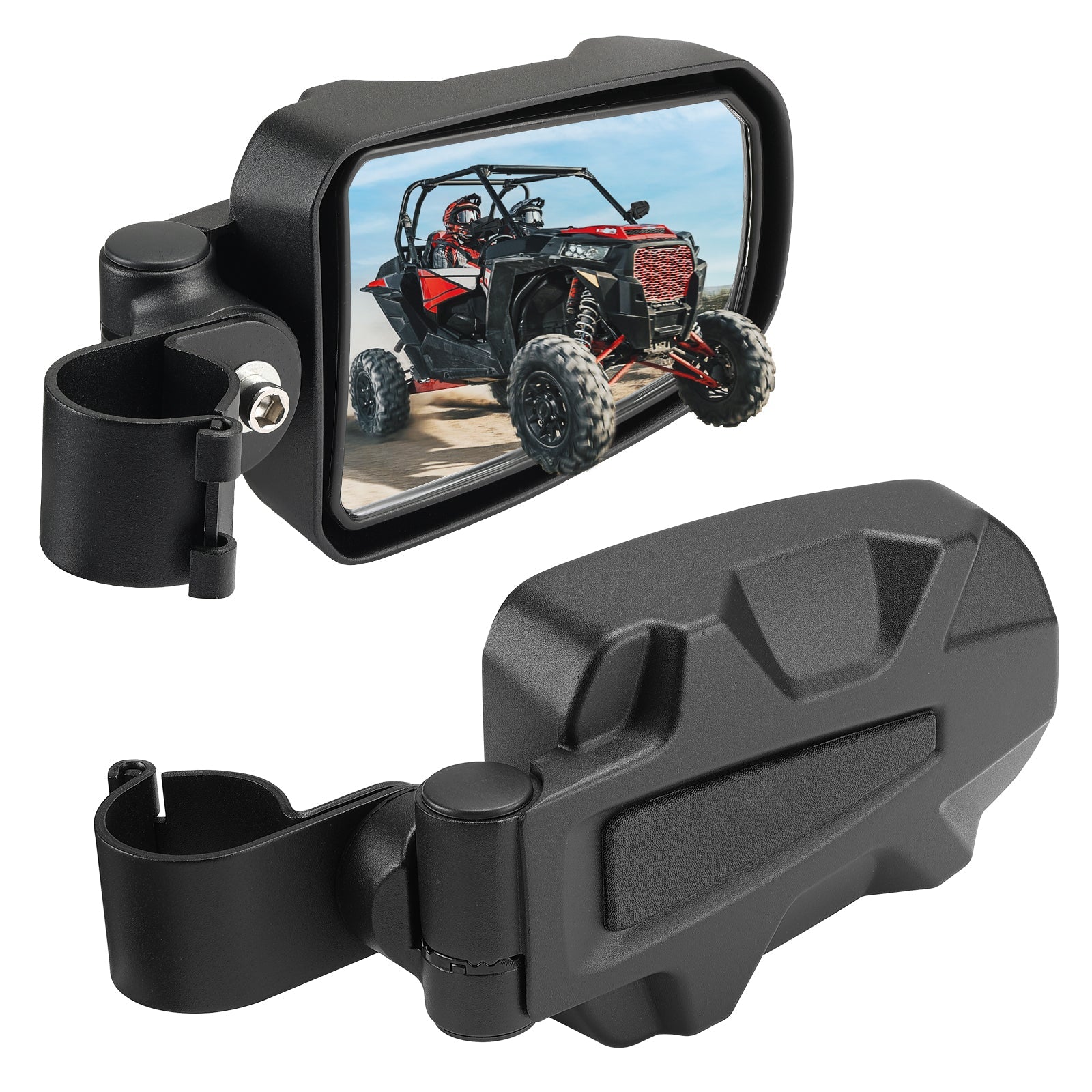 Photo of Kemimoto Folding Adjustable Surface Side Mirrors for RZR / Pioneer w/ 1.75" Roll Cage (1 pair) by Kemimoto - Premium for UTVs / Side by Sides