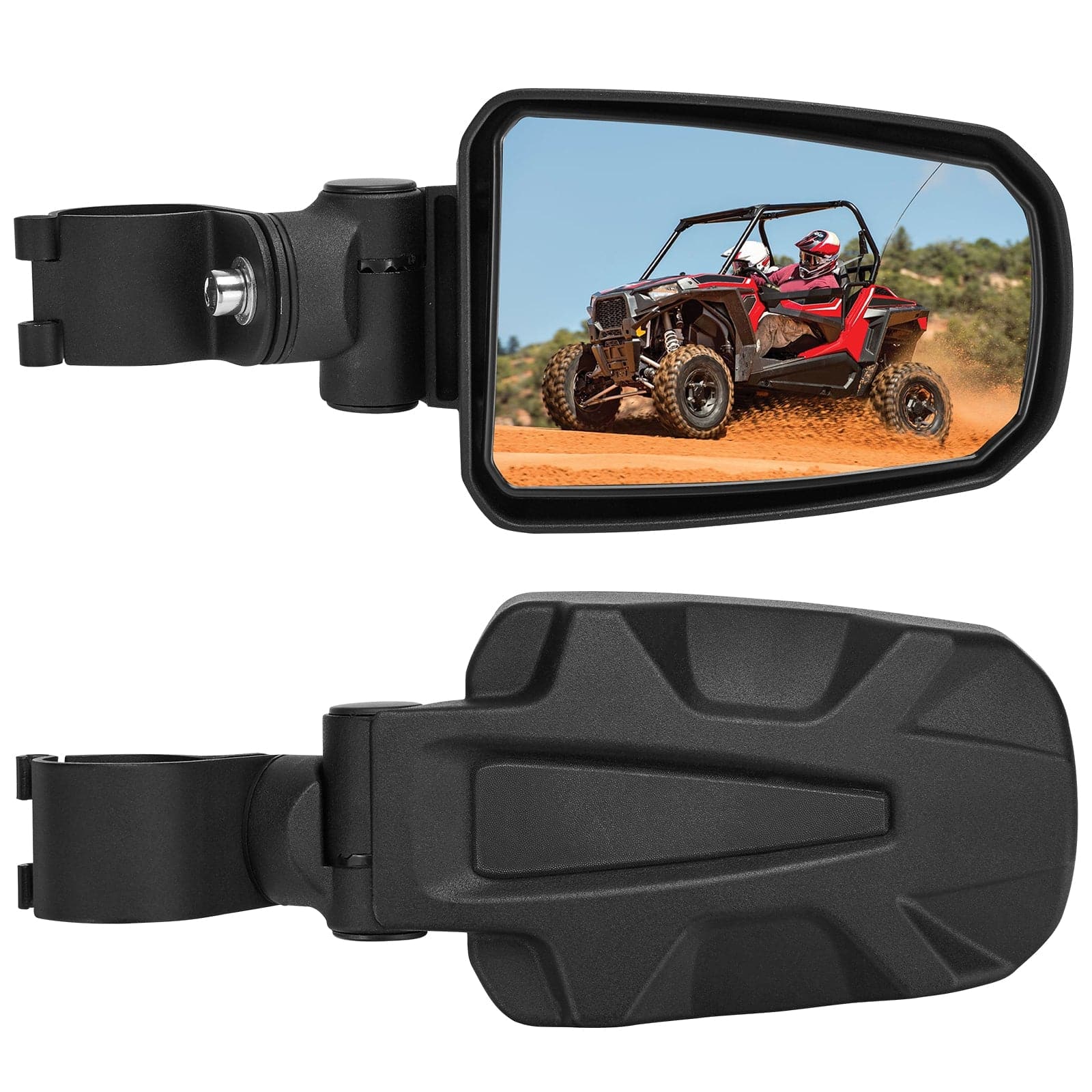 Photo of Adjustable Side View Mirror for 1.75" Roll Cage For Polaris RZR by Kemimoto - Premium for UTVs / Side by Sides