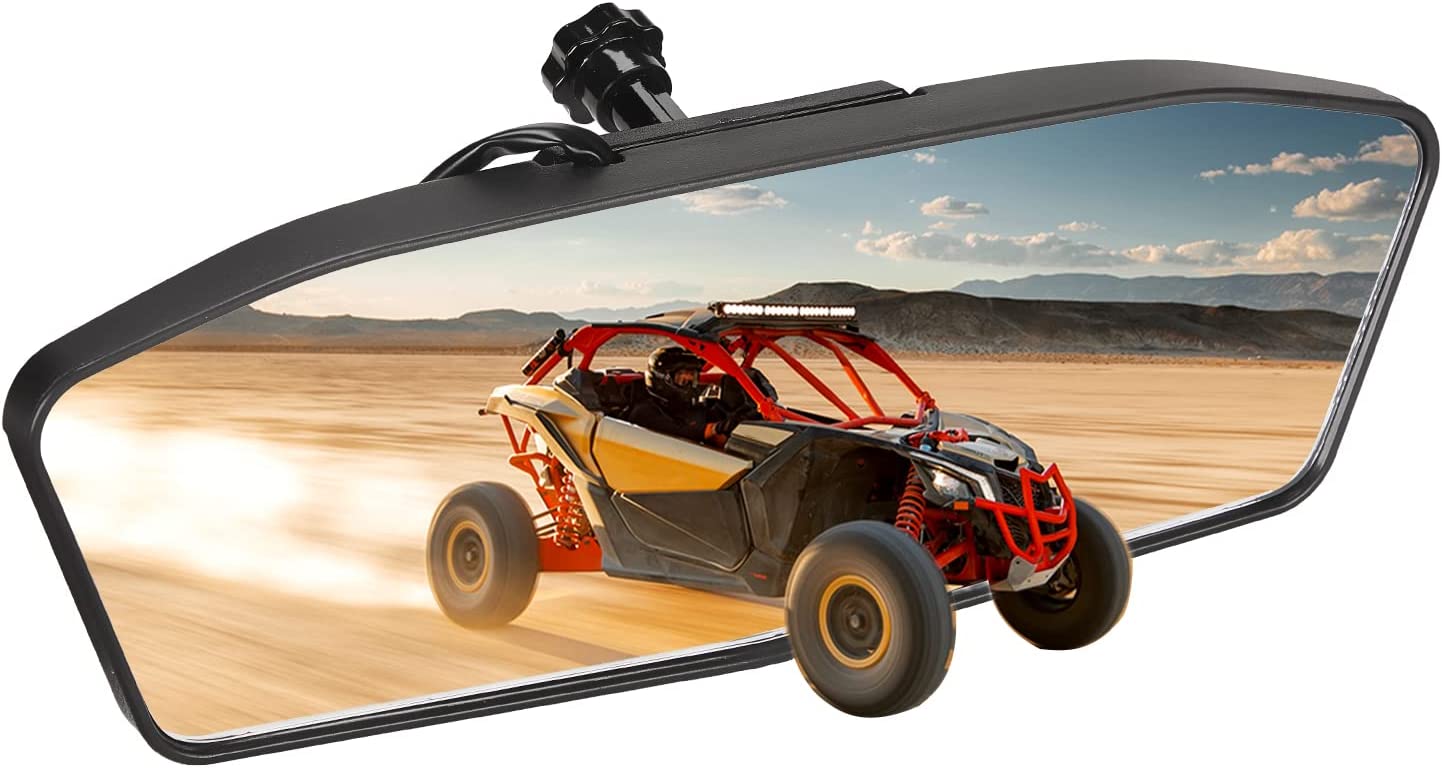 Photo of LED Rear Mirror w/Interior Lights for Can-Am Maverick X3 / X3 MAX by Kemimoto - Premium for UTVs / Side by Sides