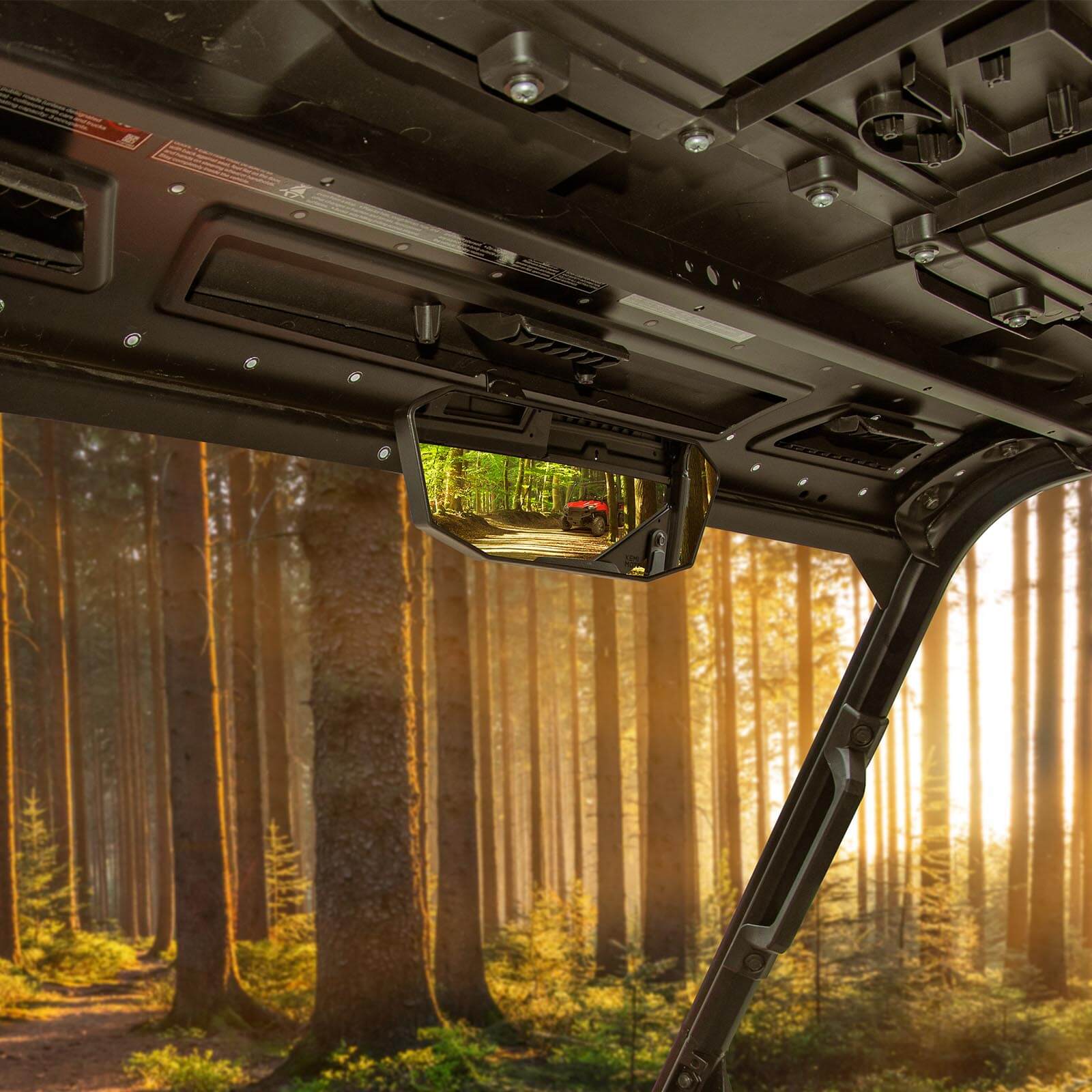 Photo of Rear View Mirror & Under Seat Storage Box for Polaris Ranger XP 1000 by Kemimoto - Premium for UTVs / Side by Sides