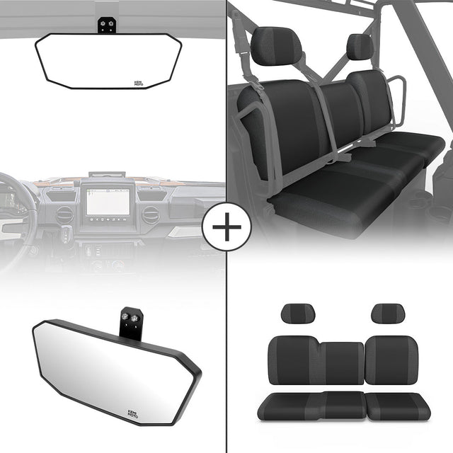 Photo of Upgraded Rear View Mirror & Camouflage Seat Cover for Ranger XP 1000 by Kemimoto - Premium for UTVs / Side by Sides