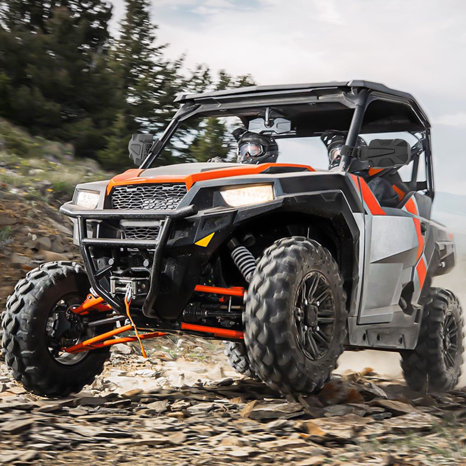 Photo of Side Mirrors for Polaris Ranger/Can-am Defender/Maverick Trail by Kemimoto - Premium for UTVs / Side by Sides
