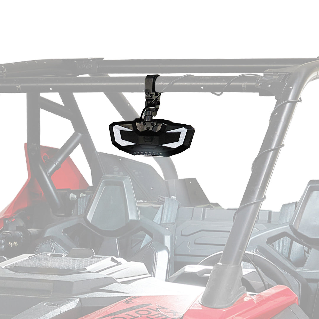 Photo of Rear View Mirror with Light Built-in Rechargeable Battery for 1.65" -2" Roll Bar by Kemimoto - Premium for UTVs / Side by Sides