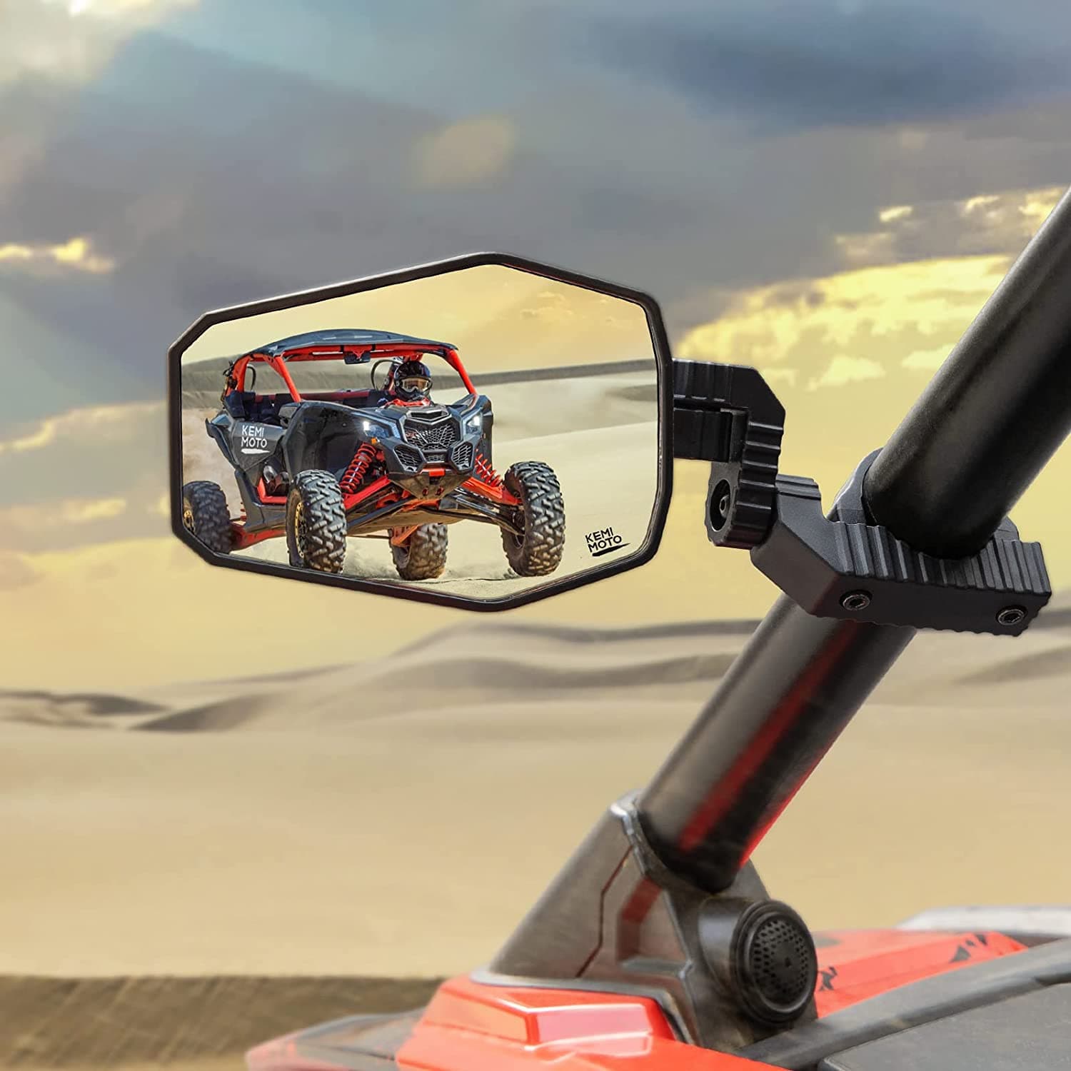 Photo of UTV Side Mirrors Fit 1.65"-2" Roll bar for RZR/ X3/ Pioneer/ Talon/ Kawasaki/ CFMOTO (1 pair) by Kemimoto - Premium for UTVs / Side by Sides