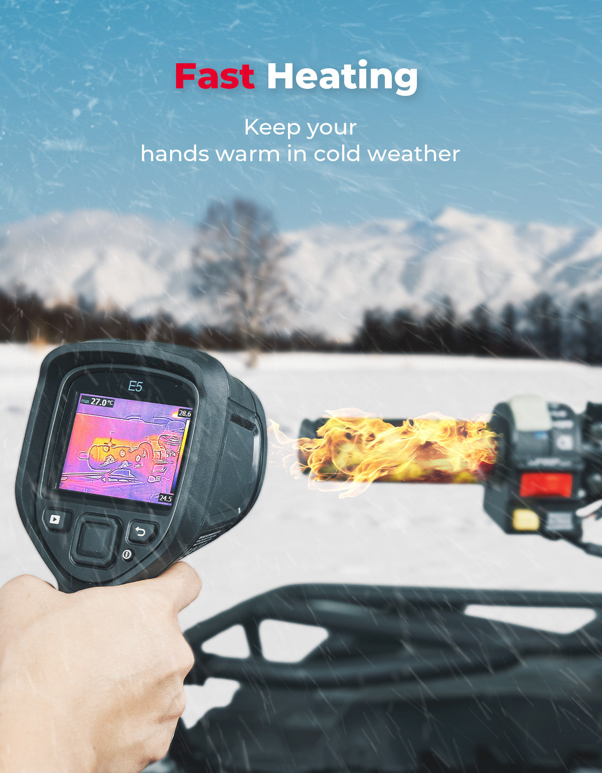 Photo of Heated Motorcycle Grip Pads, IP67 Waterproof by Kemimoto - Premium for UTVs / Side by Sides