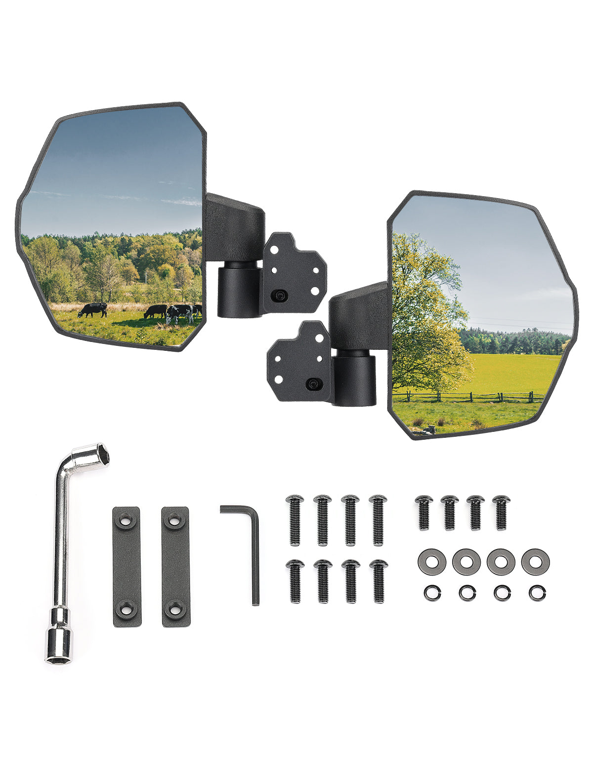 Photo of One Pair Side Mirrors for Can Am Defender HD5|8|10 by Kemimoto - Premium for UTVs / Side by Sides
