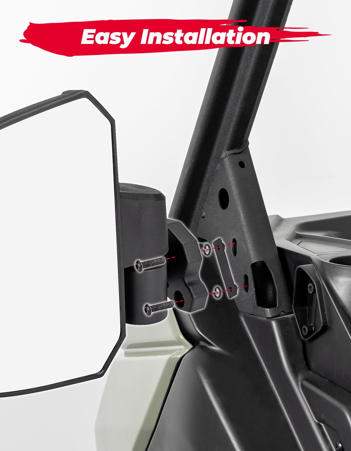 Photo of One Pair Side Mirrors for Can Am Defender HD5|8|10 by Kemimoto - Premium for UTVs / Side by Sides