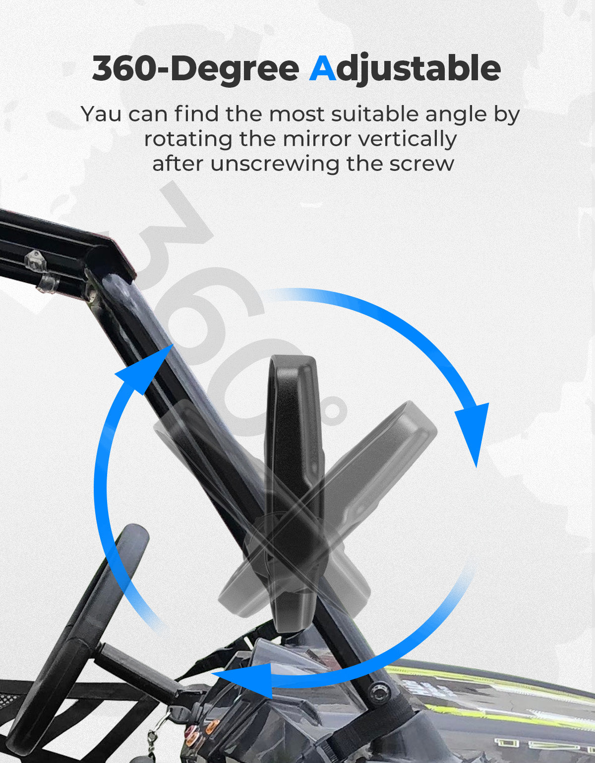 Photo of Mini Youth UTV Side Mirrors for Polaris RZR 170 by Kemimoto - Premium for UTVs / Side by Sides