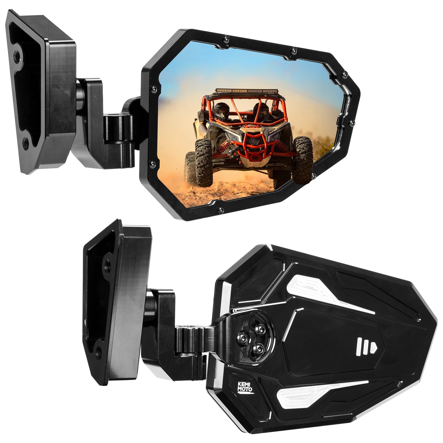 Photo of UTV Aluminum Side Mirrors for Can Am Maverick R 2024+ (1 Pair) by Kemimoto - Premium for UTVs / Side by Sides