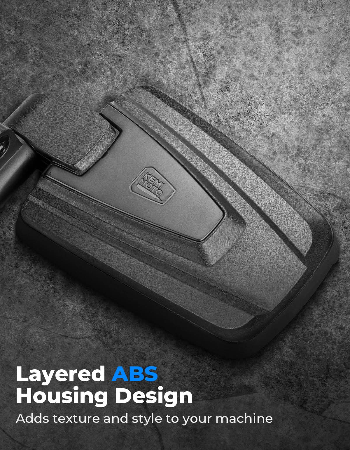 Photo of UTV Side Mirrors with Spring Back Feature for 1.65-2 Inch Roll Bars by Kemimoto - Premium for UTVs / Side by Sides