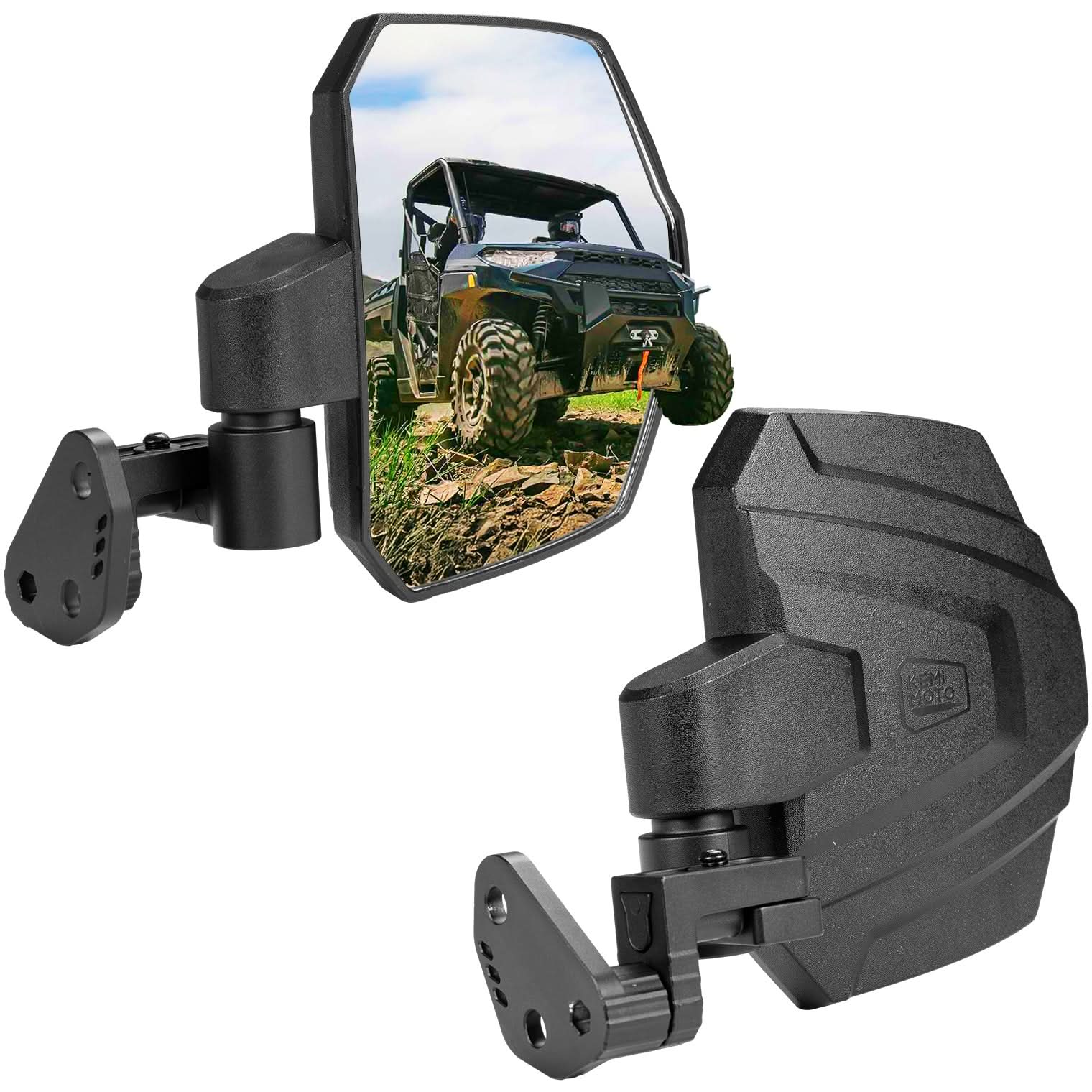 Photo of UTV Large Side Mirrors For Polaris Ranger|Crew XP 1000 2018-2025 by Kemimoto - Premium for UTVs / Side by Sides