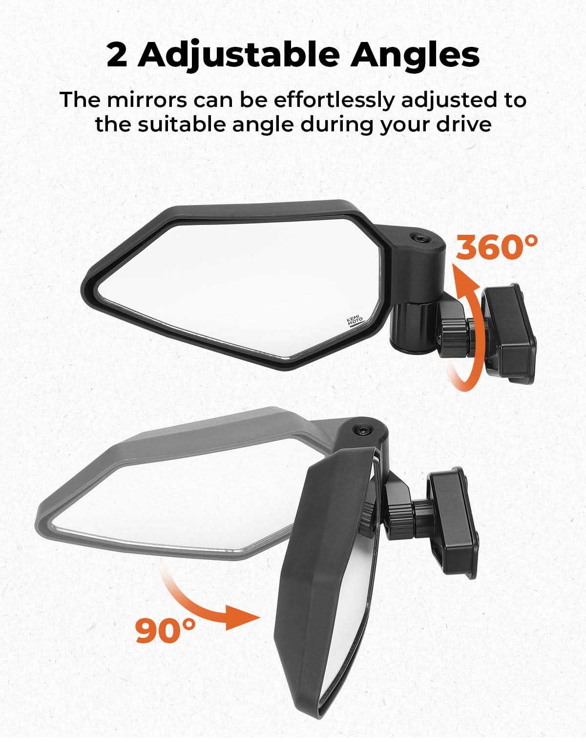 Photo of UTV Side Mirrors Automatic Folding and Resetting in The Event of Collision Compatible with Can Am Maverick R and R Max X/X RS/X RS with Smart-Shox 2024 2025, Shatterproof Glass by Kemimoto - Premium for UTVs / Side by Sides