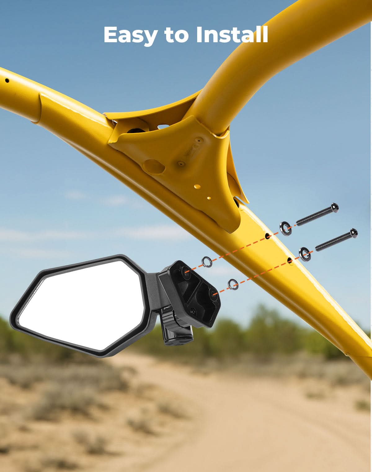 Photo of UTV Side Mirrors Automatic Folding and Resetting in The Event of Collision Compatible with Can Am Maverick R and R Max X/X RS/X RS with Smart-Shox 2024 2025, Shatterproof Glass by Kemimoto - Premium for UTVs / Side by Sides