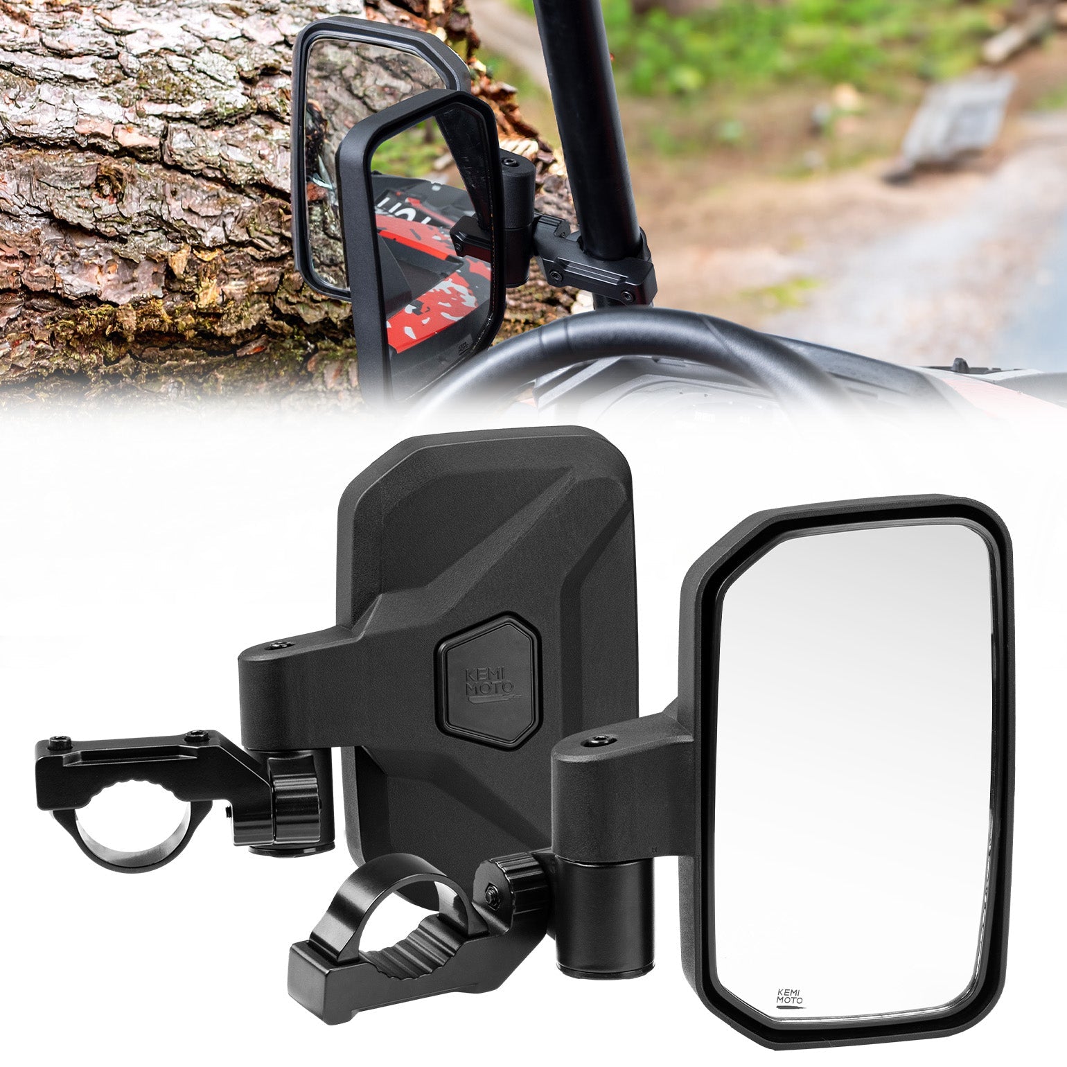 Photo of UTV Side Mirrors for Polaris RZR|Can-Am|CFMOTO Zforce by Kemimoto - Premium for UTVs / Side by Sides