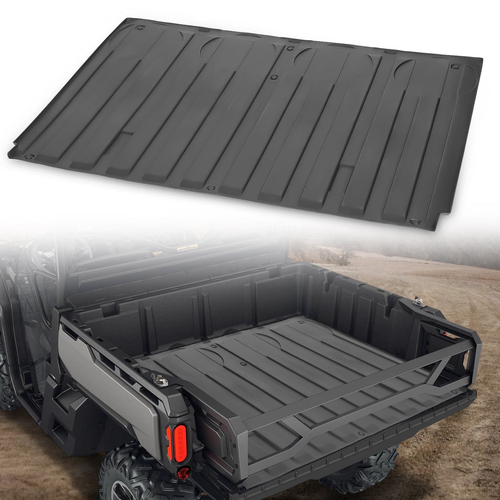Photo of Rubber Full Bed Liner For Can-Am Defender HD5|7|8|9|10 by Kemimoto - Premium for UTVs / Side by Sides