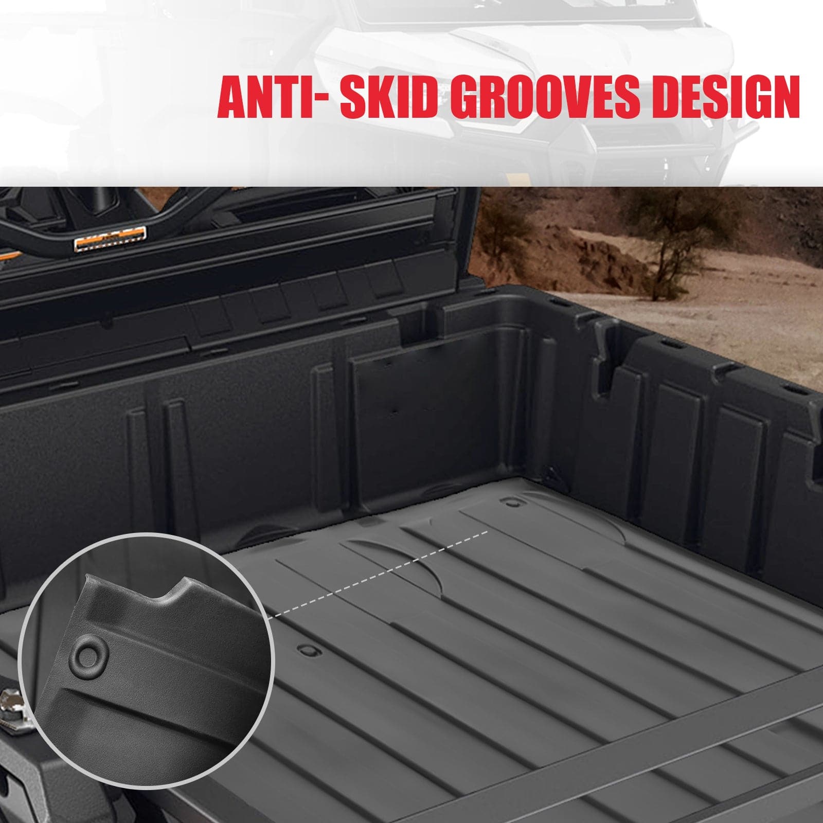 Photo of TPE Floor Mats & Bed Liner for 4-Seater Can-Am Defender HD7|8|9|10 by Kemimoto - Premium for UTVs / Side by Sides