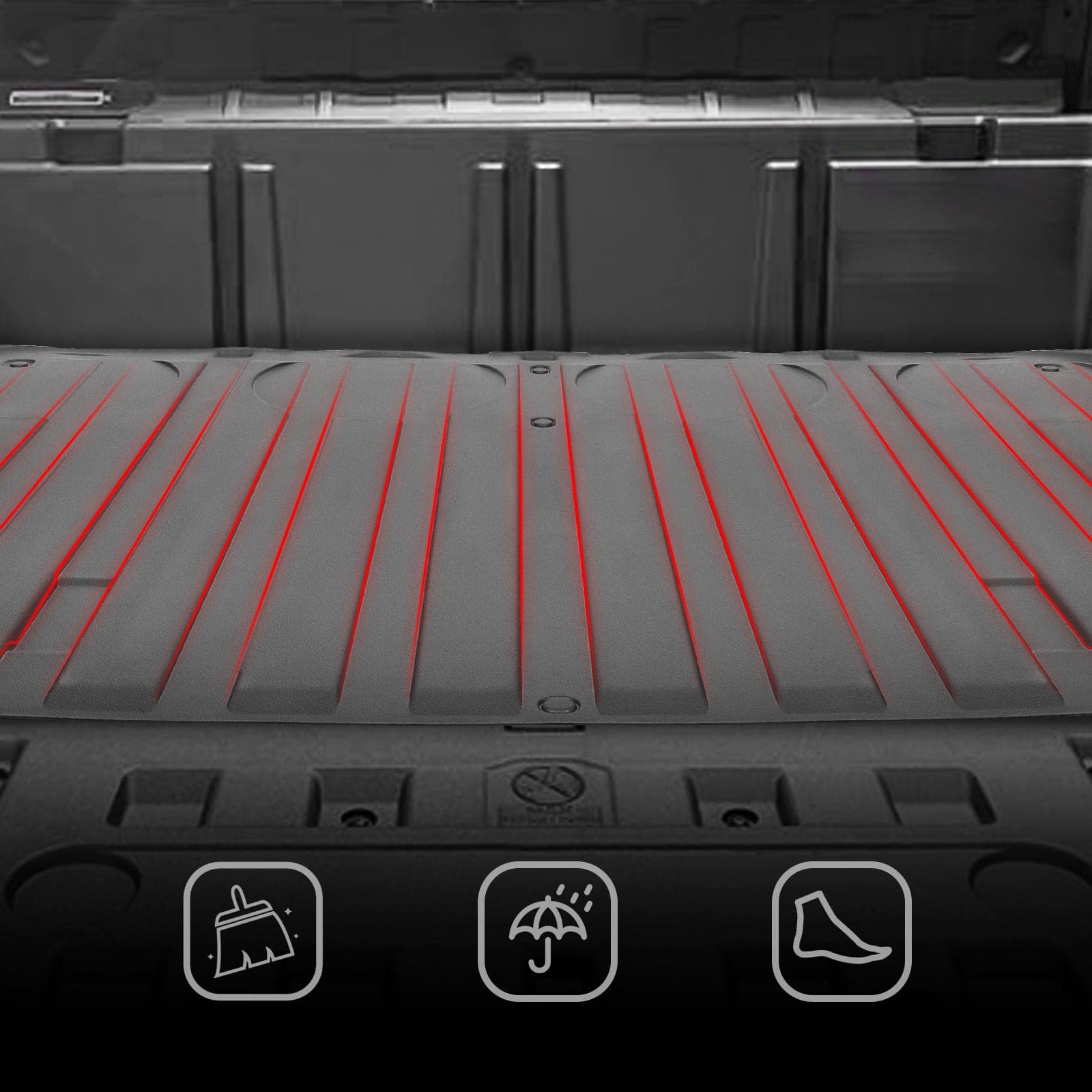 Photo of Rubber Full Bed Liner For Can-Am Defender HD5|7|8|9|10 by Kemimoto - Premium for UTVs / Side by Sides