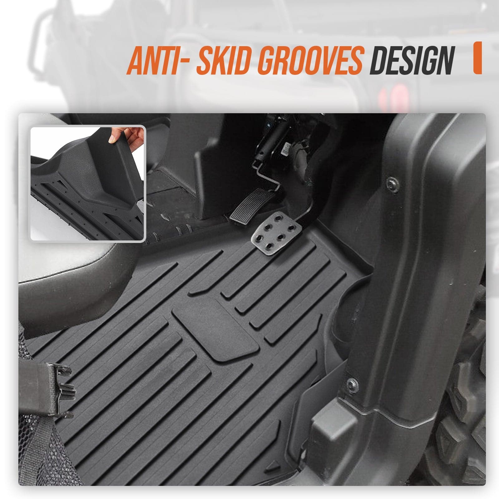 Photo of TPE Floor Mats for Can-Am Defender 2016-2024 by Kemimoto - Premium for UTVs / Side by Sides