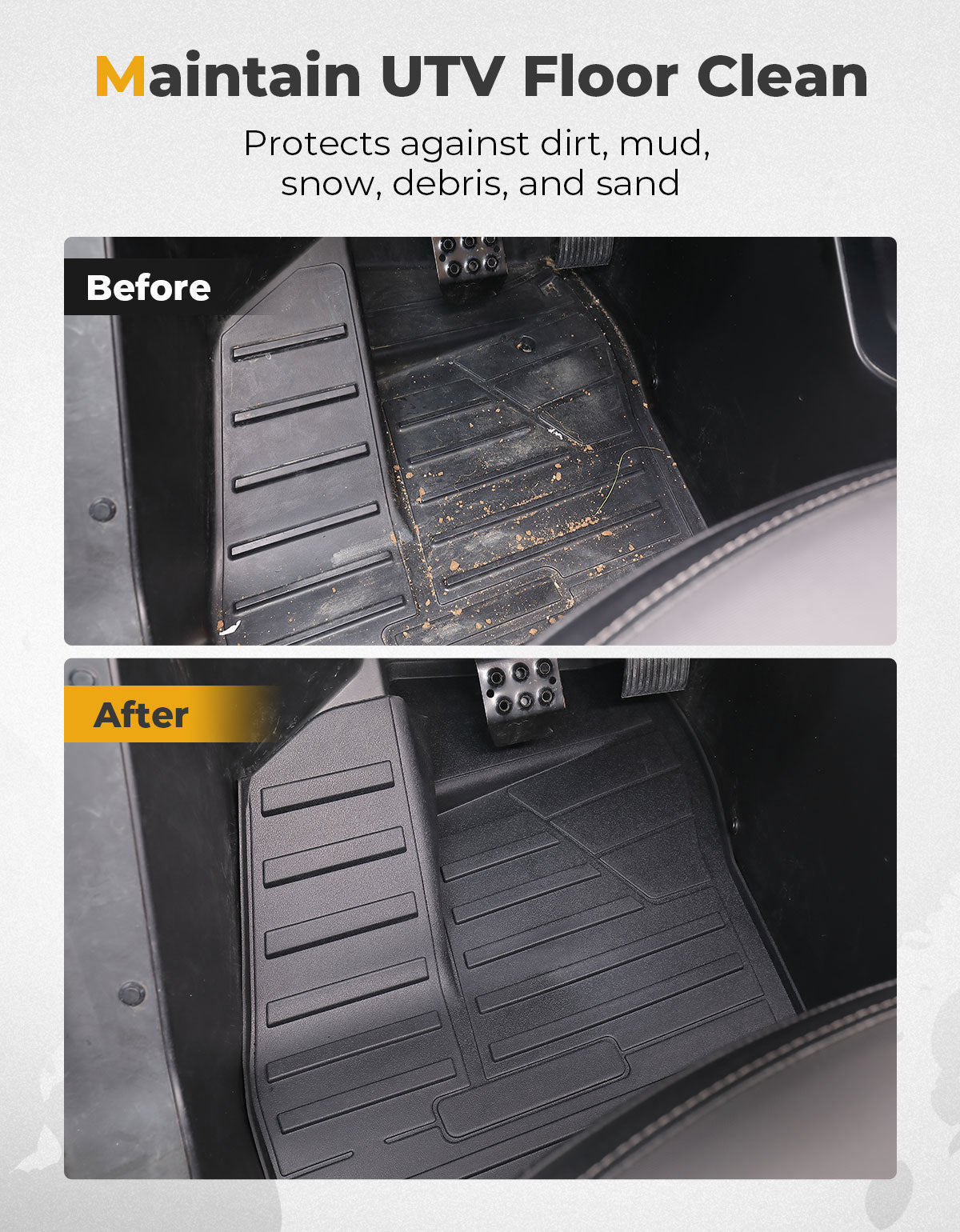 Photo of TPE Front Floor Mats for CFMOTO ZFORCE 950 HO EX | HO Sport by Kemimoto - Premium for UTVs / Side by Sides