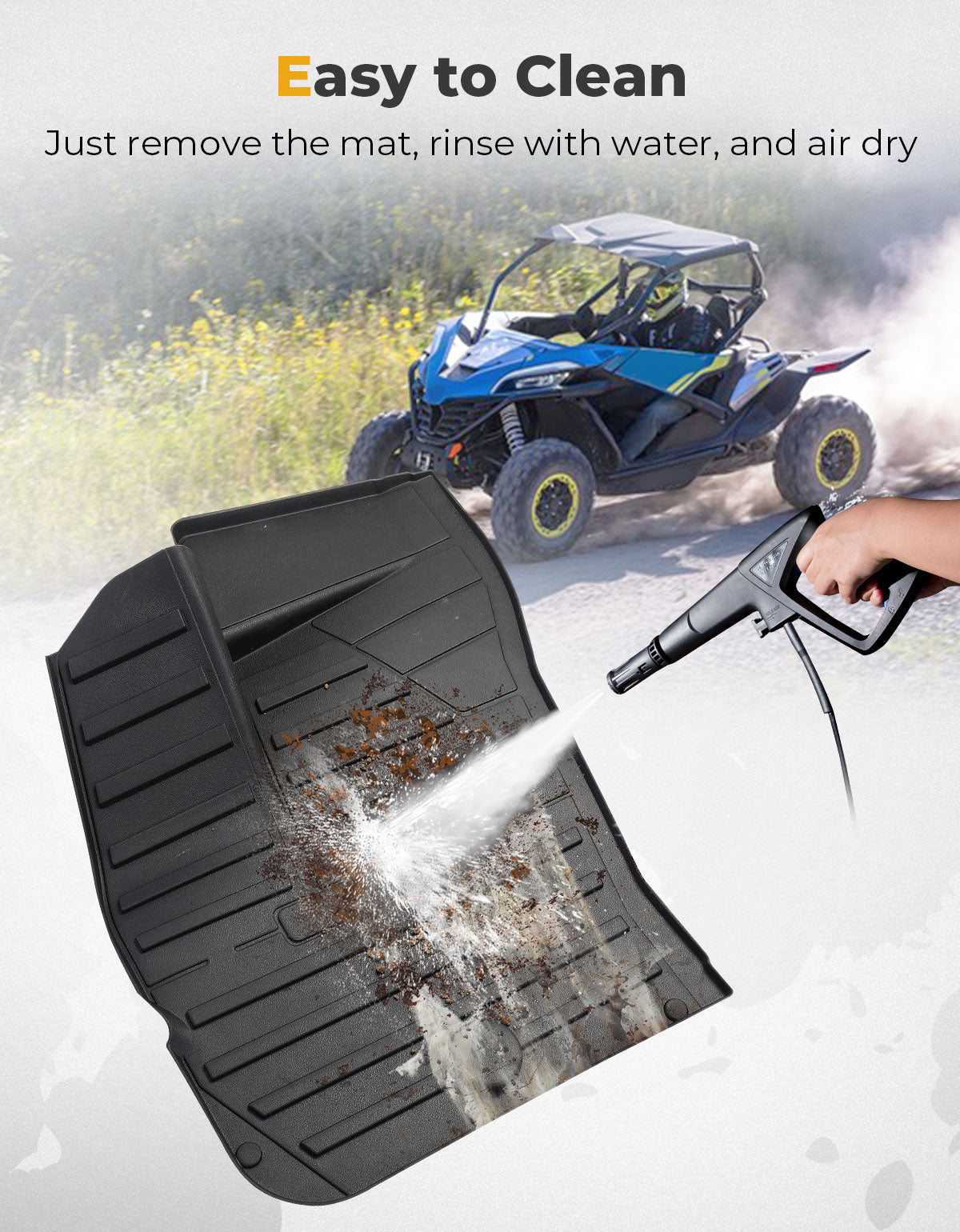 Photo of TPE Front Floor Mats for CFMOTO ZFORCE 950 HO EX | HO Sport by Kemimoto - Premium for UTVs / Side by Sides
