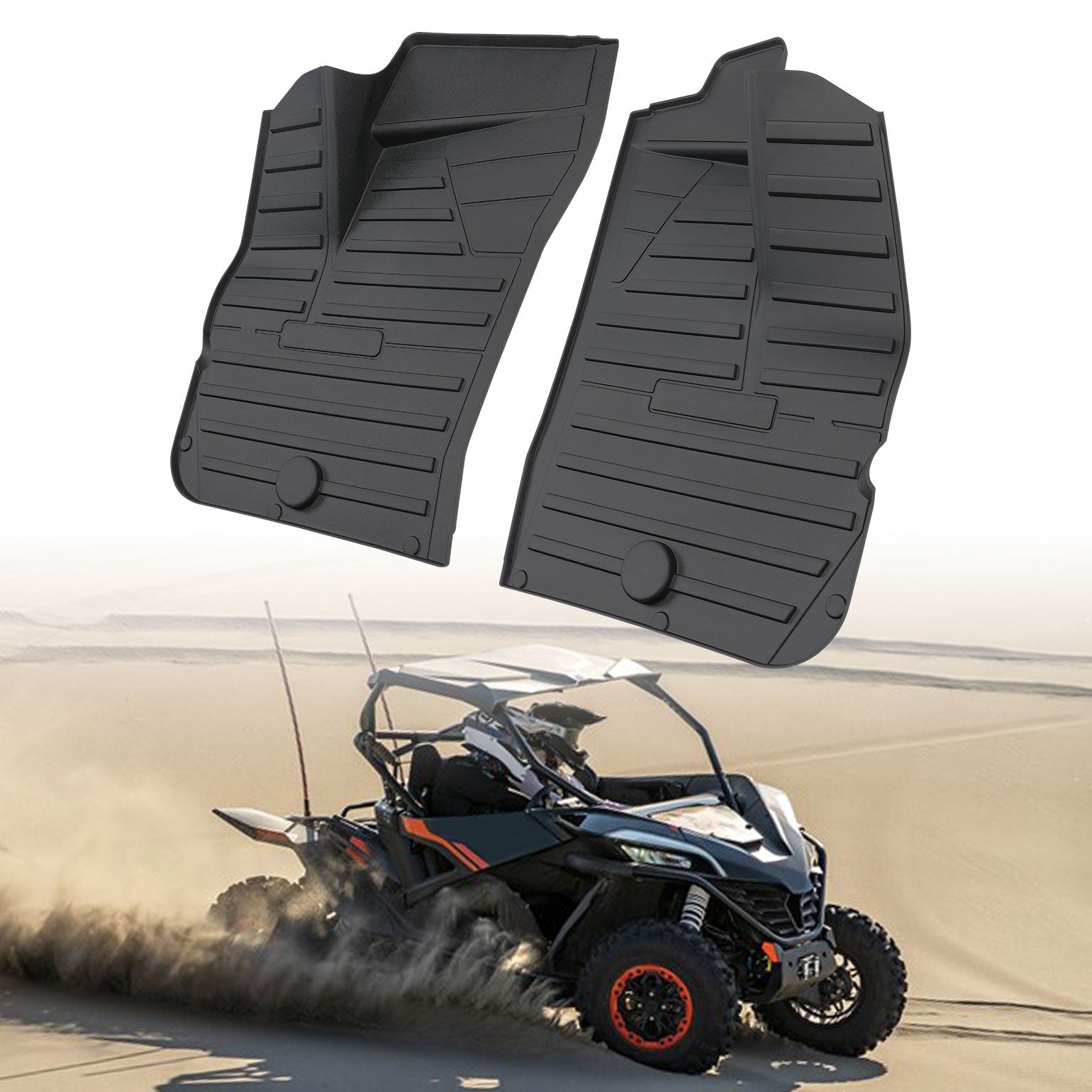 Photo of TPE Front Floor Mats for CFMOTO ZFORCE 950 HO EX | HO Sport by Kemimoto - Premium for UTVs / Side by Sides