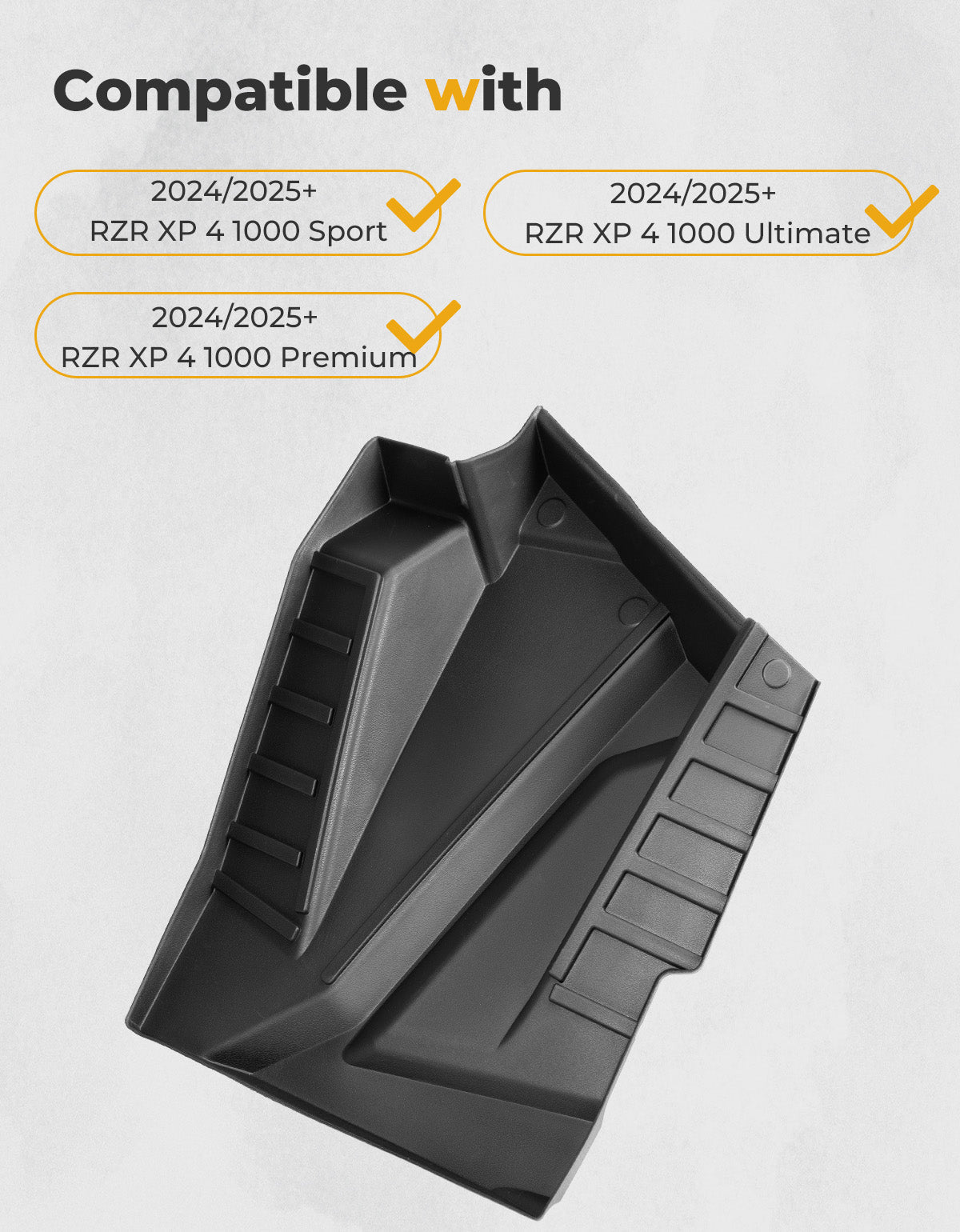 Photo of TPE Non-Slip Floor Mats 4PCS for 2024/2025 Polaris RZR XP 4 1000 by Kemimoto - Premium for UTVs / Side by Sides