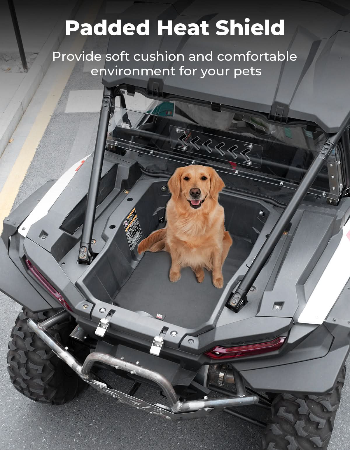 Photo of UTV Padded Heat Shield for Polaris RZR 2014-2025, Reduces Heat up to 30°C, Reduces Noise by Kemimoto - Premium for UTVs / Side by Sides