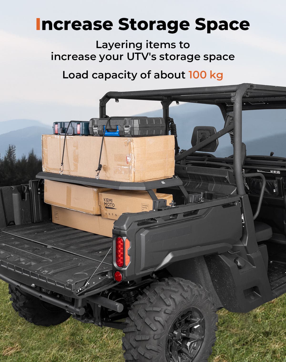 Photo of UTV Rear Rack for Can-Am Defender HD10|9|8|7|5 by Kemimoto - Premium for UTVs / Side by Sides