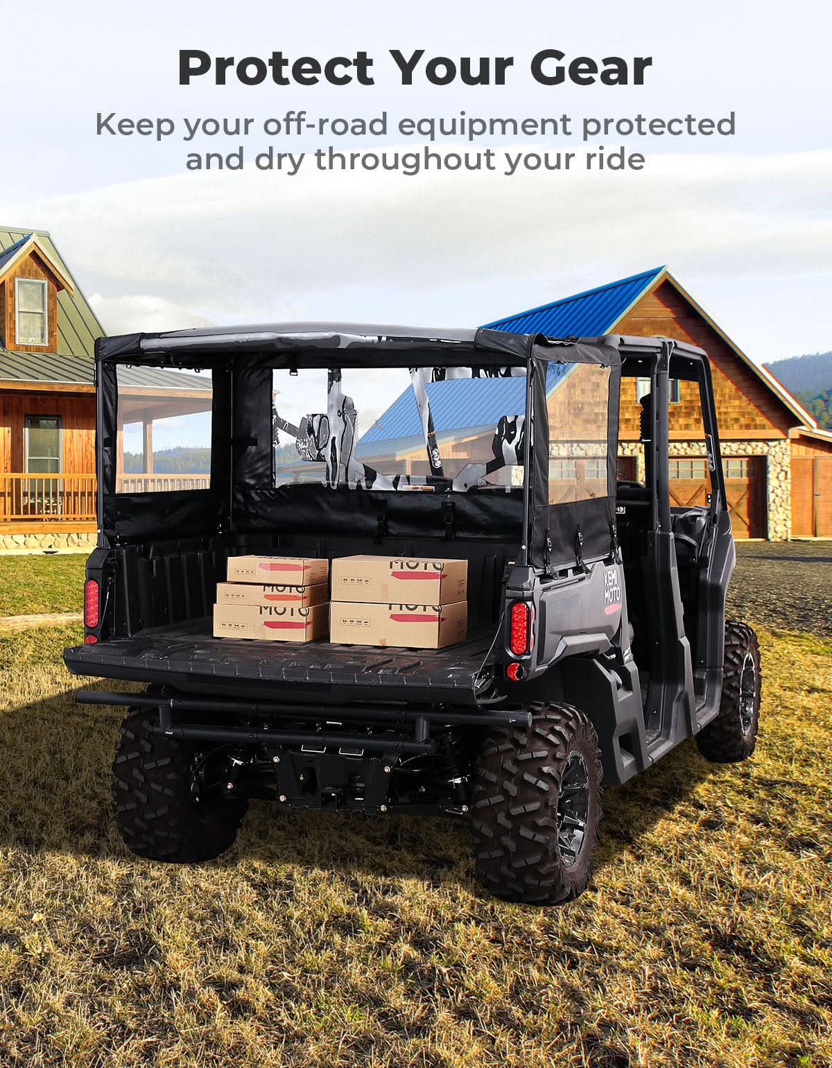 Photo of UTV Soft Cargo Camper Bed Cover for Can-Am Defender by Kemimoto - Premium for UTVs / Side by Sides