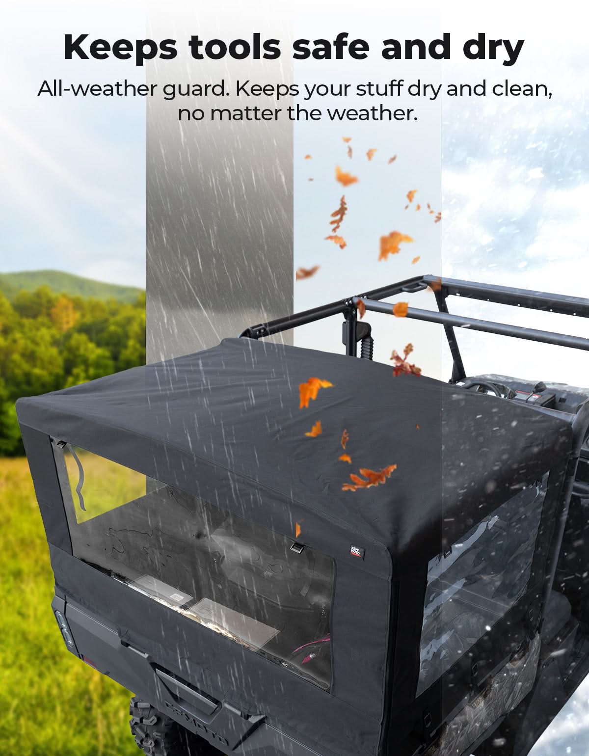 Photo of UTV Soft Cargo Camper Cover for CFMOTO UForce 1000 | 1000 XL by Kemimoto - Premium for UTVs / Side by Sides